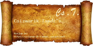 Csizmarik Tamás névjegykártya